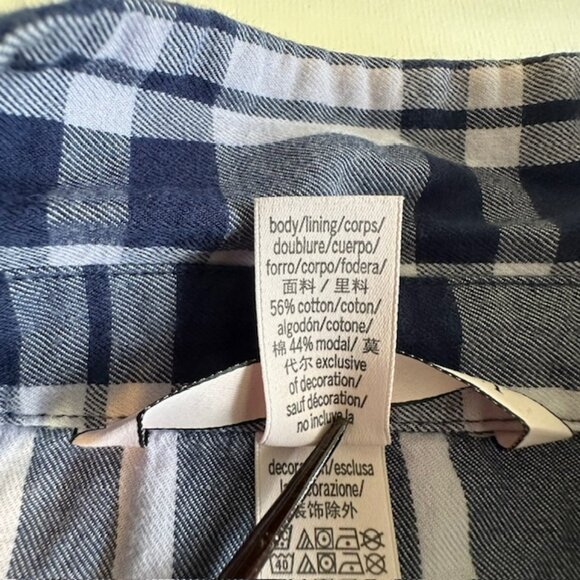 Victoria's Secret - Cozy Flannel Blue White Long Pajama Set Size M - Picture 8 of 13